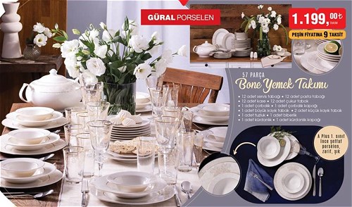 Güral Porselen 57 Parça Bone Yemek Takımı image