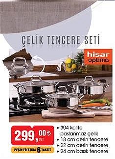 hisar Optima Çelik Tencere Seti image