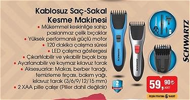 Schwartz Kablosuz Saç-Sakal Kesme Makinesi image