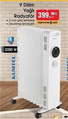 Kumtel 9 Dilim Yağlı Radyatör 2000 W image