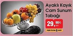 Ayaklı Kayık Cam Sunum Tabağı image