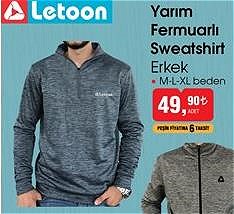Letoon Yarım Fermuarlı Sweatshirt Erkek image