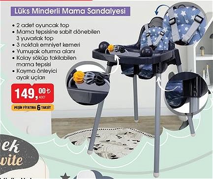 Lüks Minderli Mama Sandalyesi image