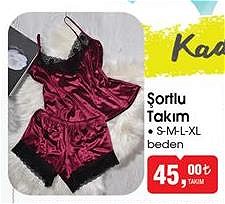 Kadife Şortlu Takım image