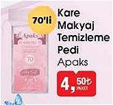 Apaks Kare Makyaj Temizleme Pedi 70'li image