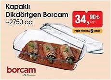 Borcam Paşabahçe Kapaklı Dikdörtgen Borcam 2750 cc image