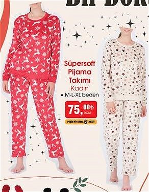 Süpersoft Pijama Takımı Kadın image