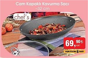 Chef's Cam Kapaklı Kavurma Sacı 32 cm image