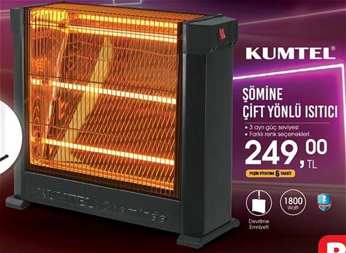 Kumtel Şömine Çift Yönlü Isıtıcı 1800 Watt image