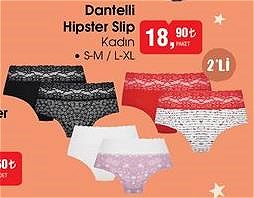 Dantelli Hipster Slip Kadın 2'li image