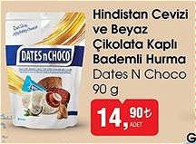 Dates N Choco 90 g Hindistan Cevizi ve Beyaz Çikolata Kaplı Bademli Hurma image