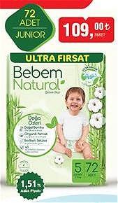 Bebem Natural Bebek Bezleri 72 Adet Junior image