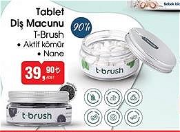 T-Brush Aktif Kömür/Nane Tablet 90'lı image