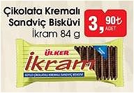 İkram Çikolata Kremalı Sandviç Bisküvi 84 g image
