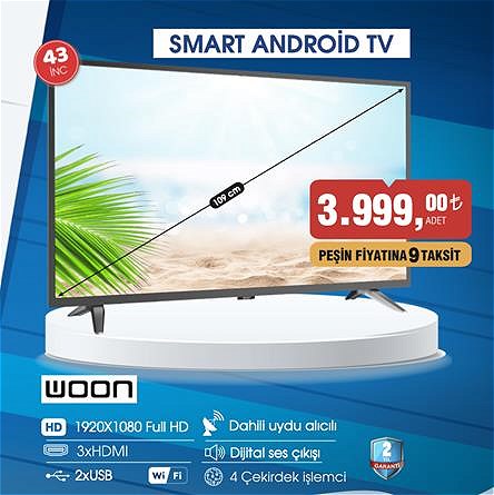 Woon 43 inç Smart Android Tv image
