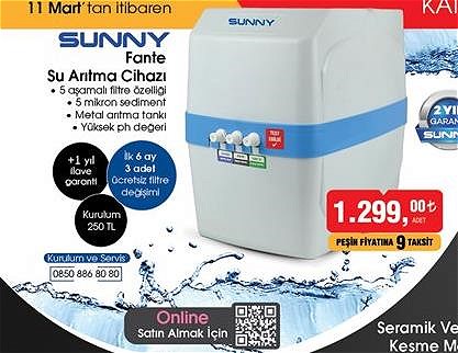 Sunny Fante Su Arıtma Cihazı image