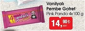 Pink Panda Vanilyalı Pembe Gofret 4x100 g image
