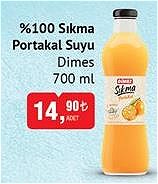 Dimes %100 Sıkma Portakal Suyu 700 ml image