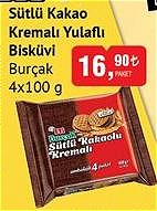 Eti Burçak Sütlü Kakao Kremalı Yulaflı Bisküvi 4x100 g image