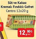 Centro Süt ve Kakao Kremalı Fındıklı Gofret 12x20 g image