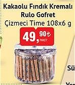 Çizmeci Time Kakaolu Fındık Kremalı Rulo Gofret 108x6 g image