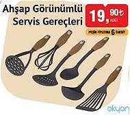 Okyanus Home Ahşap Görünümlü Servis Gereçleri/Adet image