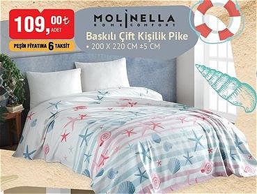 Molinella Baskılı Çift Kişilik Pike 200x220 cm image