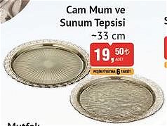 Cam Mum ve Sunum Tepsisi 33 cm image