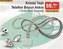 Kristal Taşlı Telefon Boyun Askısı image