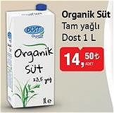 Dost Organik Süt Tam Yağlı 1 L image