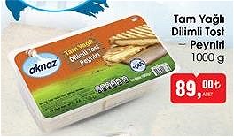 Aknaz Tam Yağlı Dilimli Tost Peyniri 1000 g image