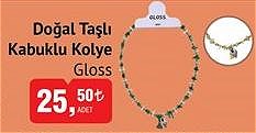 Gloss Doğal Taşlı Kabuklu Kolye image