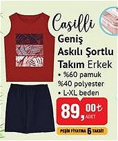 Casilli Geniş Askılı Şortlu Takım Erkek image