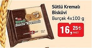 Burçak 4x100 g Sütlü Kremalı Bisküvi image