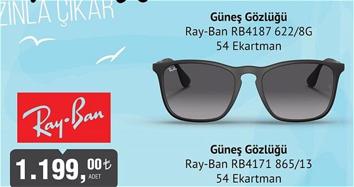 Ray-Ban RB4187 622/8G 54 Ekartman Güneş Gözlüğü image