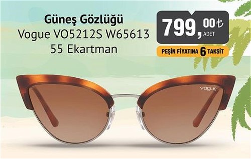 Vogue VO5212S W65613 55 Ekartman Güneş Gözlüğü image