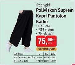 Freenight Poliviskon Suprem Kapri Pantolon Kadın image