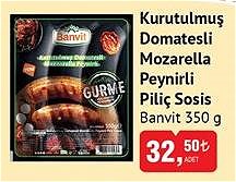 Banvit Kurutulmuş Domatesli Mozarella Peynirli Piliç Sosis 350 g image