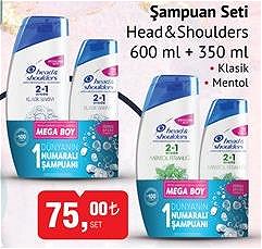 Head&Shoulders Şampuan Seti 600+350 ml Klasik/Mentol image