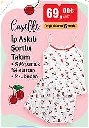 Casilli İp Askılı Şortlu Takım image