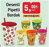 Desenli Pipetli Bardak image