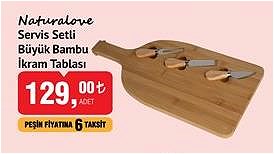 Naturalove Servis Setli Büyük Bambu İkram Tablası image