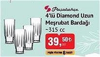 Paşabahçe 4'lü Diamond Uzun Meşrubat Bardağı 315 cc image