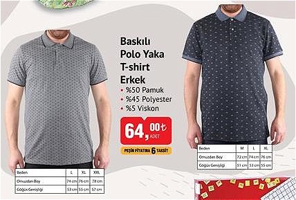 Baskılı Polo Yaka T-shirt Erkek image
