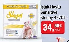 Sleepy Sensitive Islak Havlu 4x70'li image