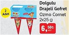 Ozmo Cornet Dolgulu Drajeli Gofret 2x25 g image