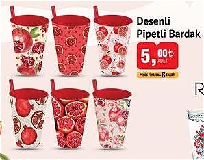 Desenli Pipetli Bardak image