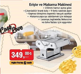 Cook With Love Erişte ve Makarna Makinesi image