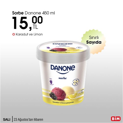 Danone Sorbe Karadut ve Limon 450 ml image