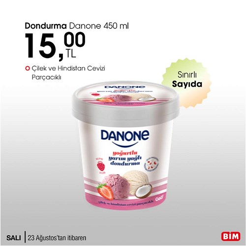 Danone Dondurma 450 ml Çilek ve Hindistan Cevizi Parçacıklı image